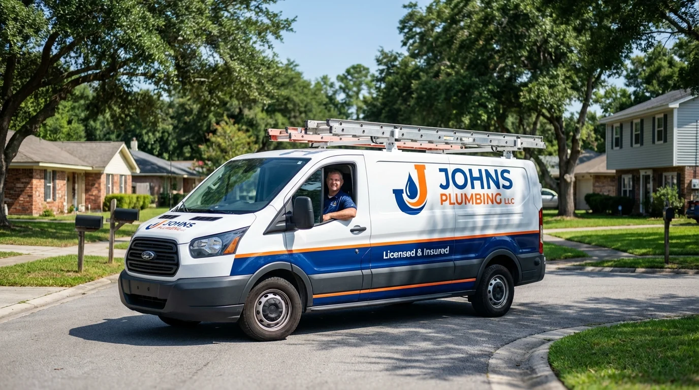 Johns Plumbing LLC service van in College Place, WA