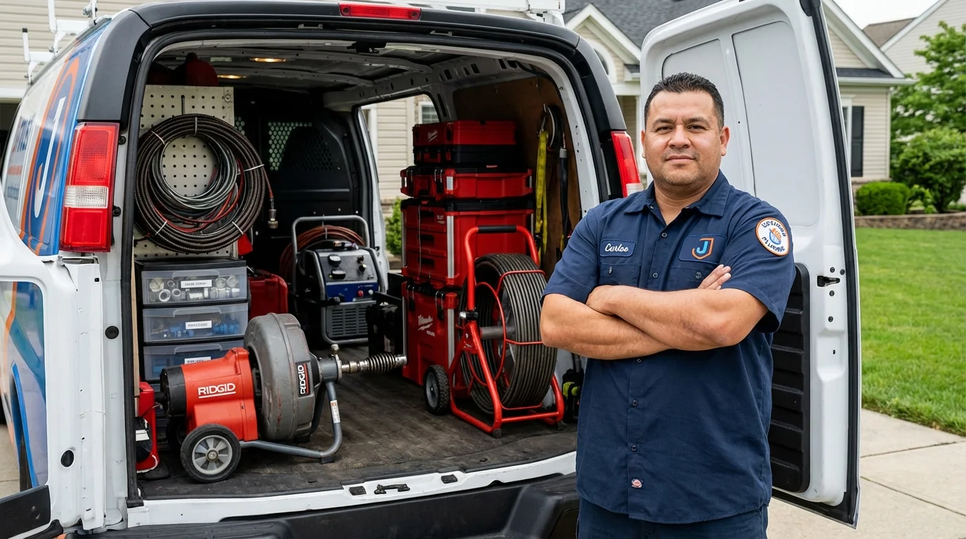 Professional drain cleaning equipment and Johns Plumbing LLC plumber in College Place