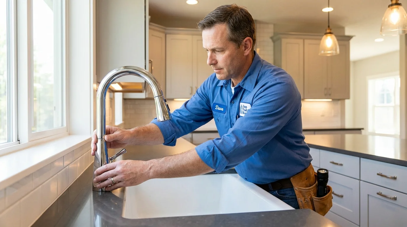 Kitchen faucet installation by Johns Plumbing LLC in College Place